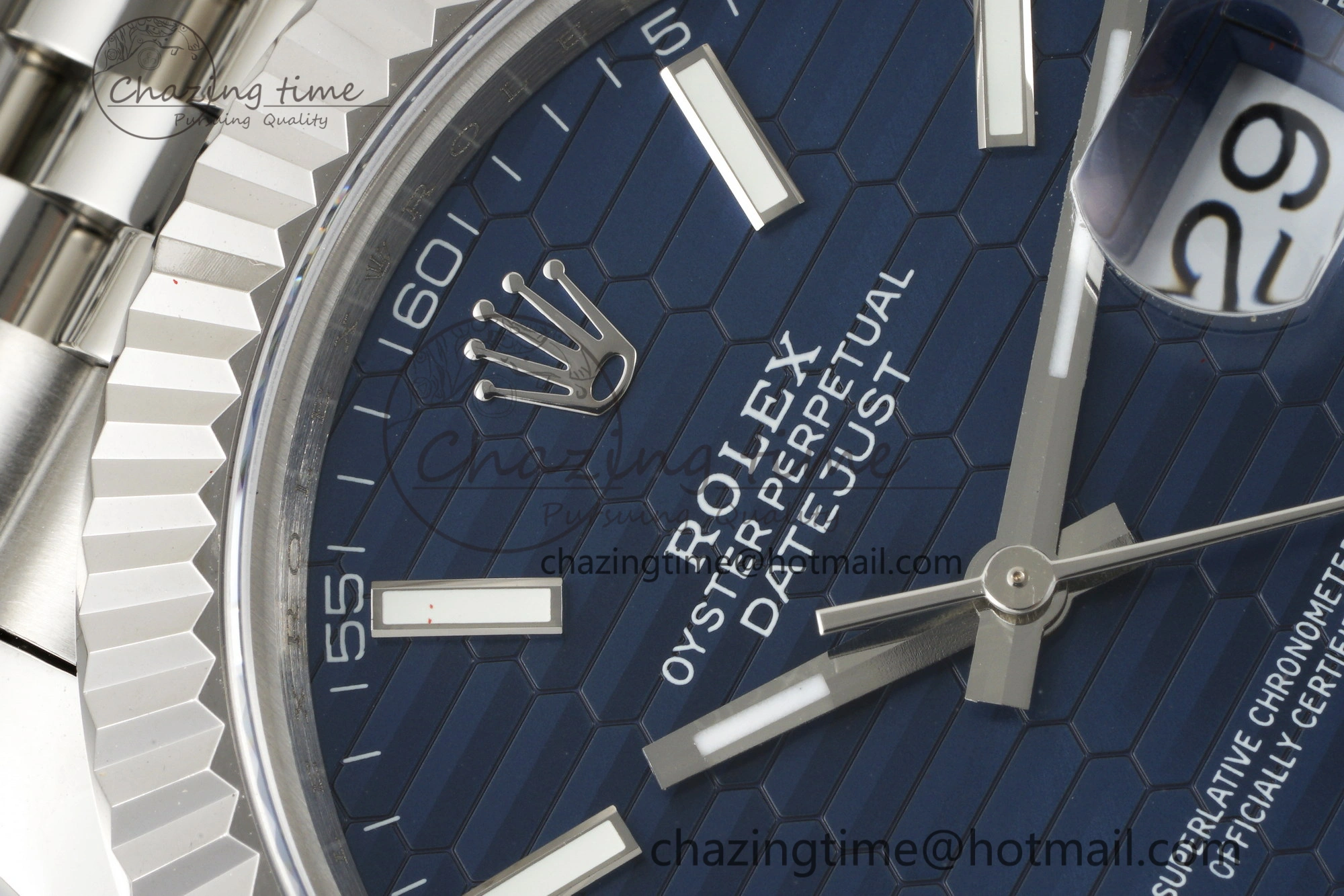 DateJust 41 SS JDF 904L Steel Blue Textured Dial on Jubilee Bracelet VR3235 V2