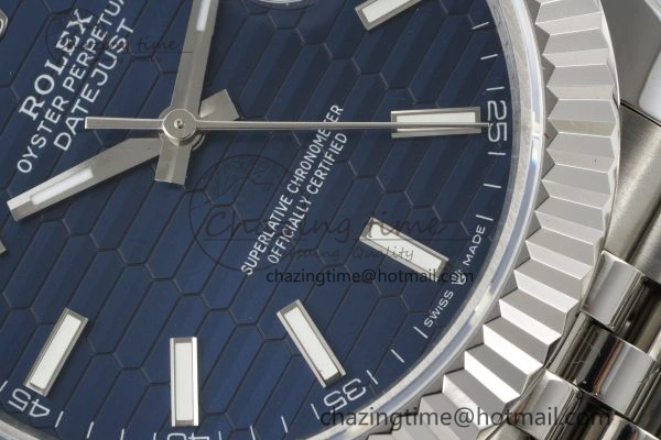 DateJust 41 SS JDF 904L Steel Blue Textured Dial on Jubilee Bracelet VR3235 V2