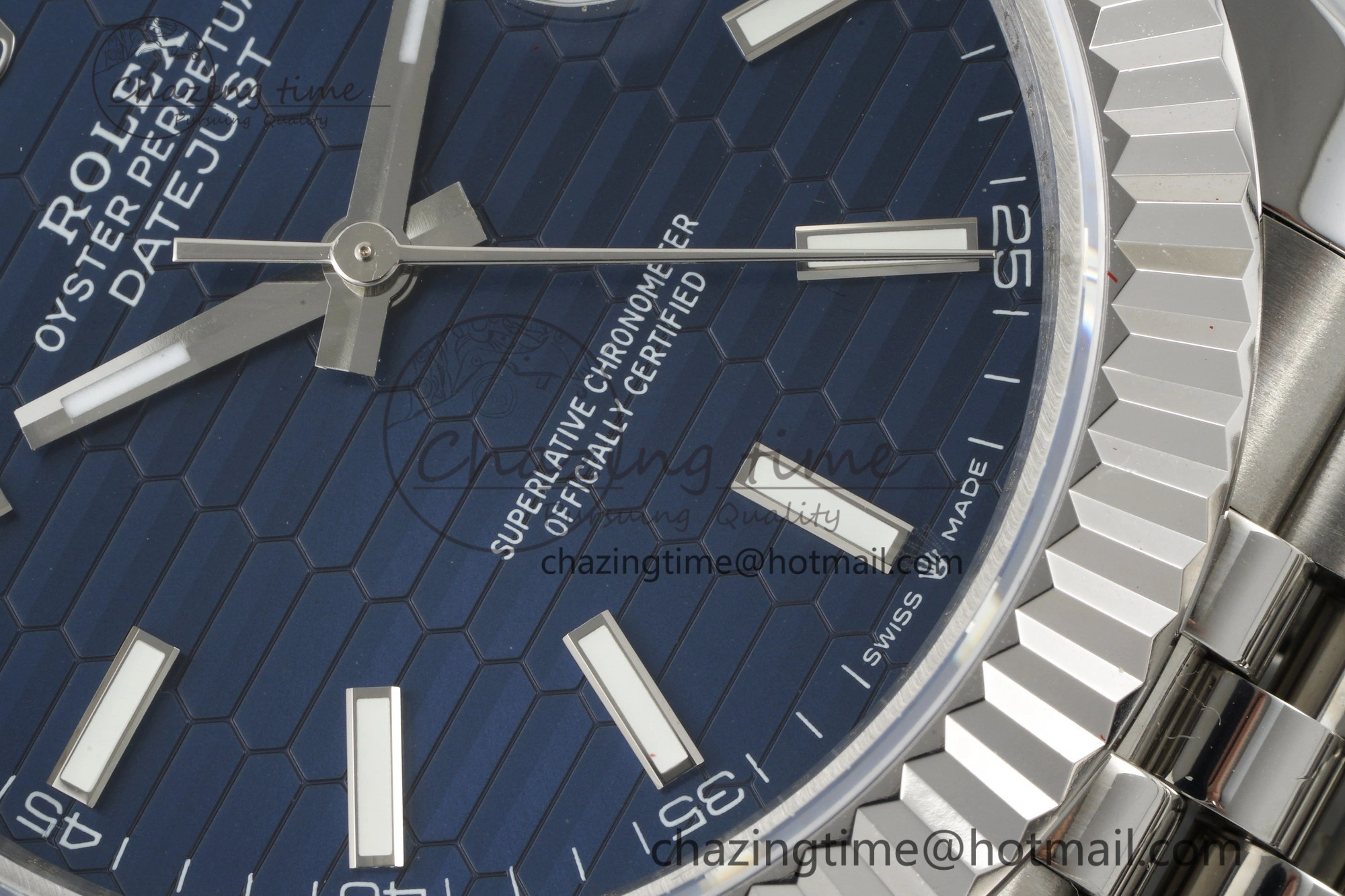 DateJust 41 SS JDF 904L Steel Blue Textured Dial on Jubilee Bracelet VR3235 V2