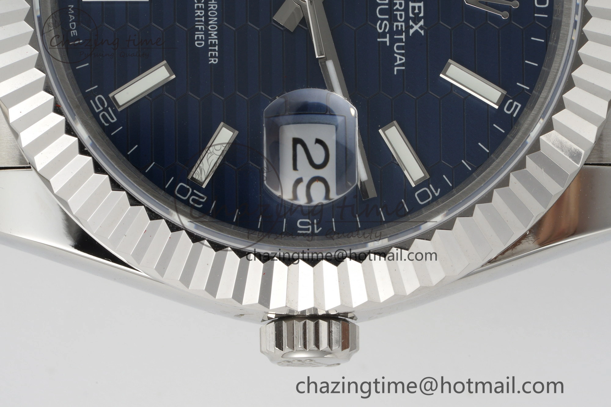 DateJust 41 SS JDF 904L Steel Blue Textured Dial on Jubilee Bracelet VR3235 V2