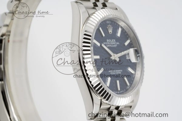 DateJust 41 SS JDF 904L Steel Blue Textured Dial on Jubilee Bracelet VR3235 V2