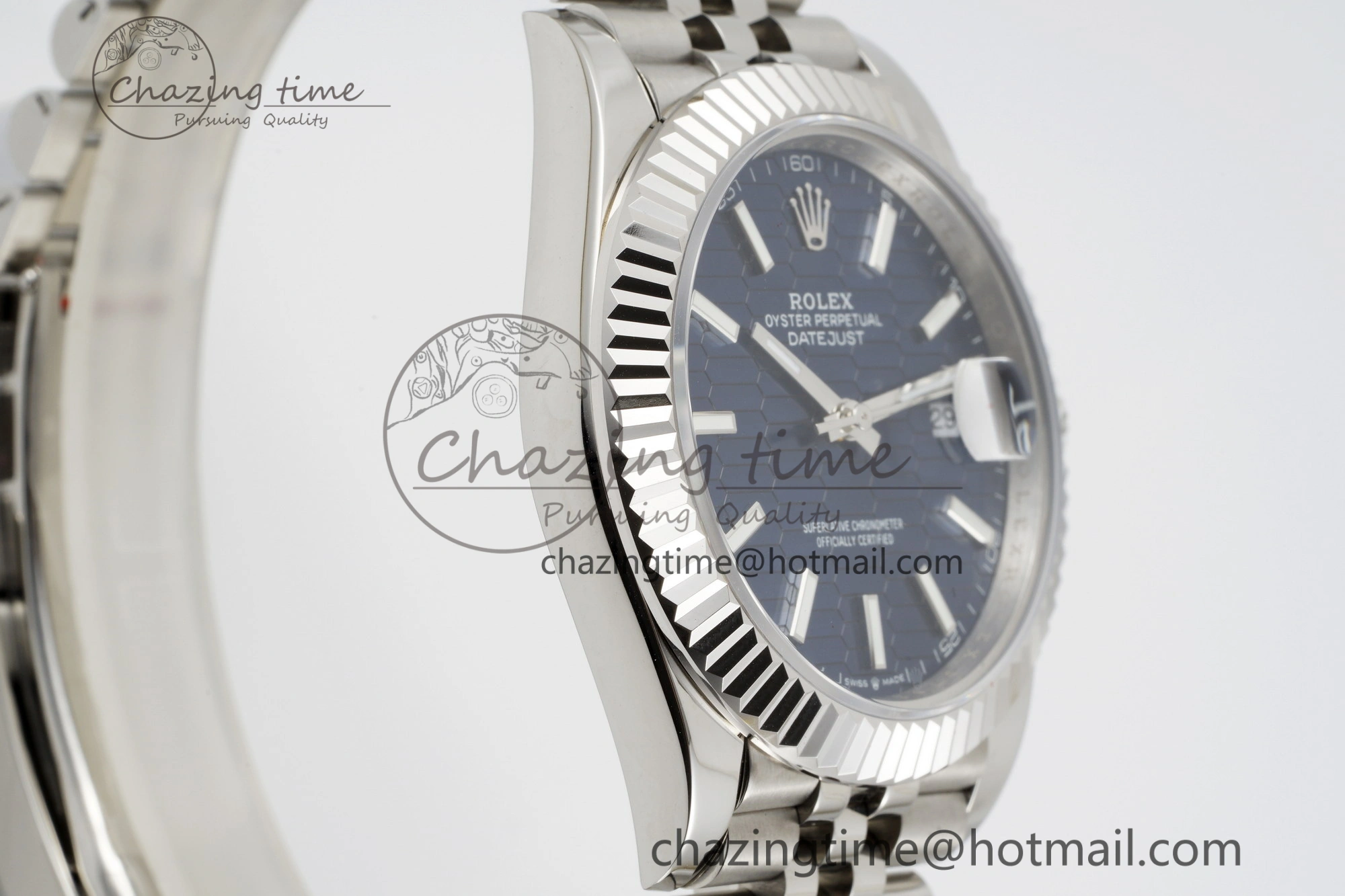 DateJust 41 SS JDF 904L Steel Blue Textured Dial on Jubilee Bracelet VR3235 V2