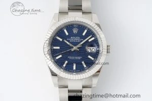 DateJust 41 SS JDF 904L Steel Blue Textured Dial on Oyster Bracelet VR3235 V2