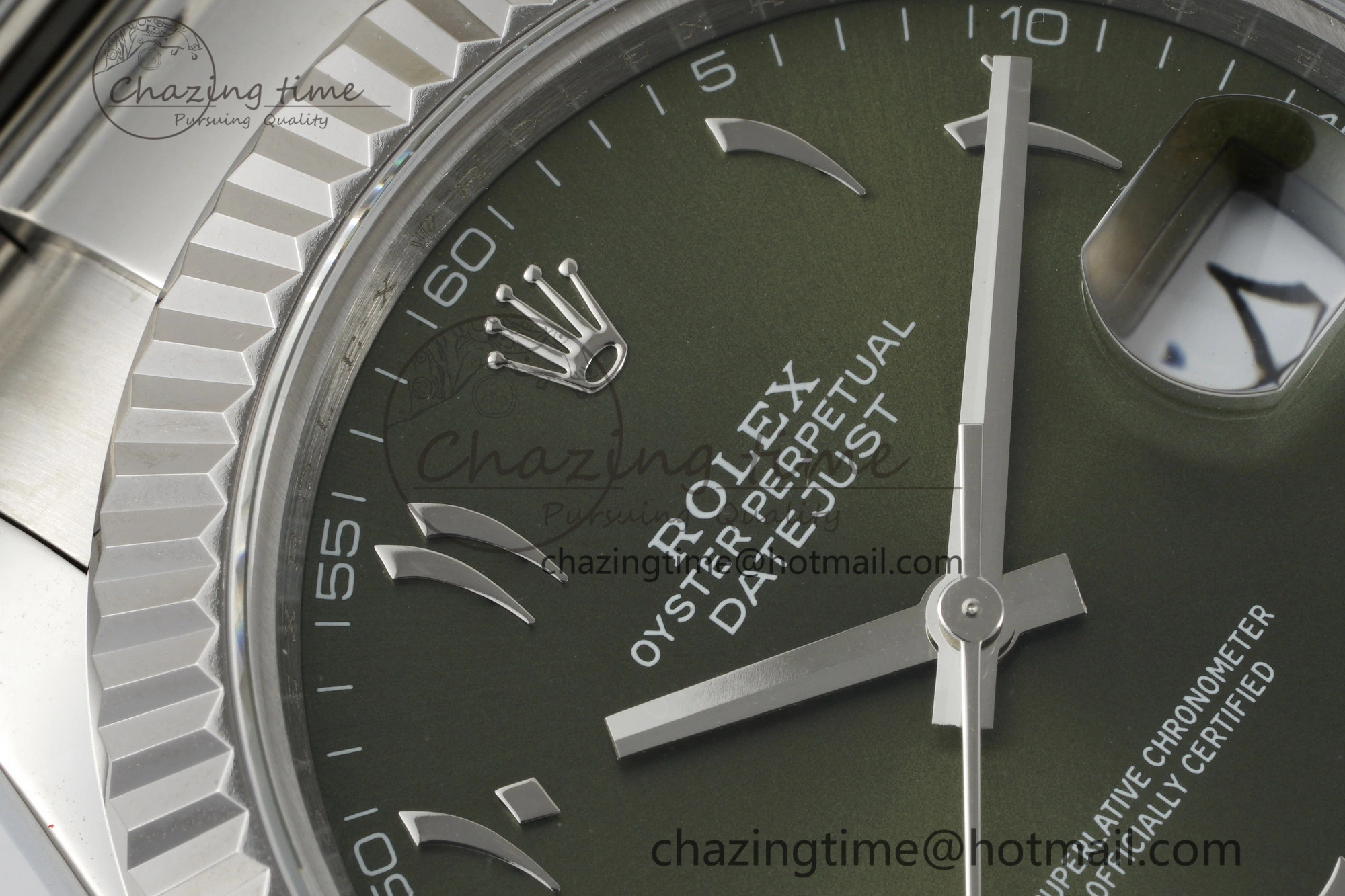 DateJust 41 SS JDF 904L Steel Green Sundust Dial Arabic Markers on Oyster Bracelet VR3235 V2