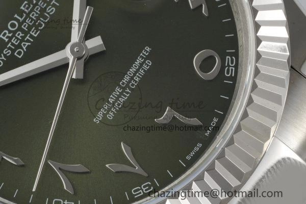 DateJust 41 SS JDF 904L Steel Green Sundust Dial Arabic Markers on Oyster Bracelet VR3235 V2