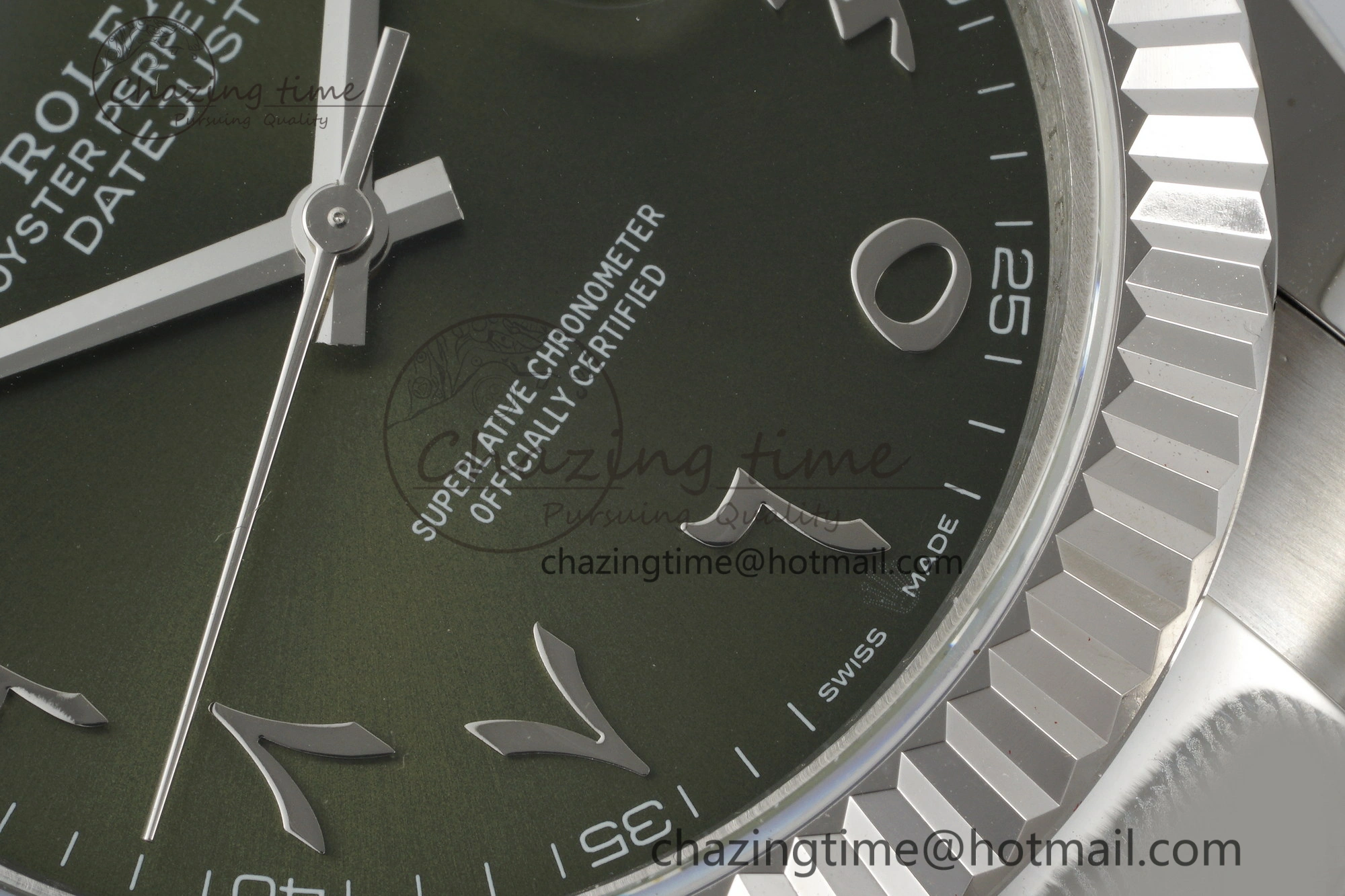 DateJust 41 SS JDF 904L Steel Green Sundust Dial Arabic Markers on Oyster Bracelet VR3235 V2