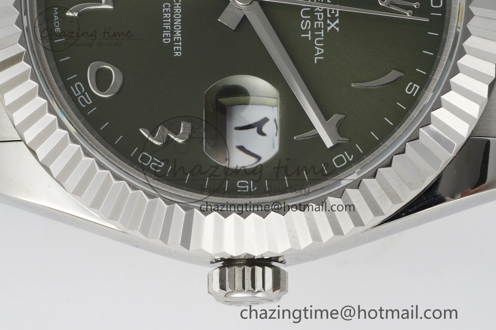 DateJust 41 SS JDF 904L Steel Green Sundust Dial Arabic Markers on Oyster Bracelet VR3235 V2
