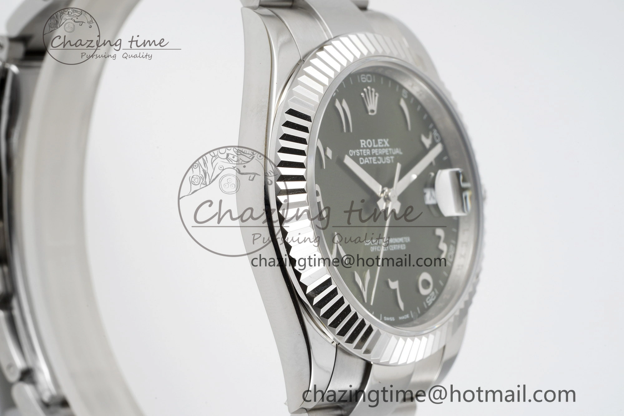DateJust 41 SS JDF 904L Steel Green Sundust Dial Arabic Markers on Oyster Bracelet VR3235 V2