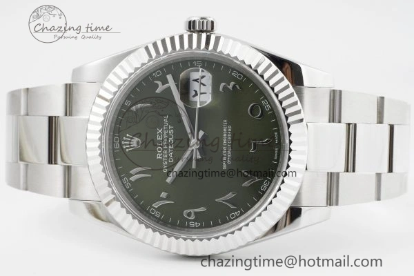 DateJust 41 SS JDF 904L Steel Green Sundust Dial Arabic Markers on Oyster Bracelet VR3235 V2