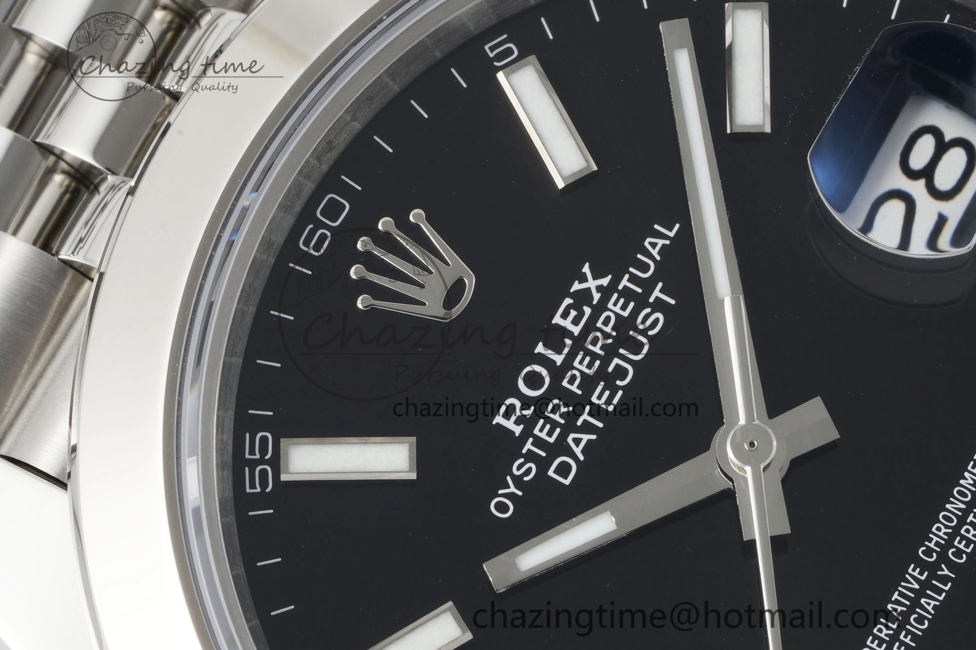 DateJust 41 SS Polished Bezel KING 1:1 Best Edition 904L Steel Black Stick Dial on Jubilee Bracelet VR3235