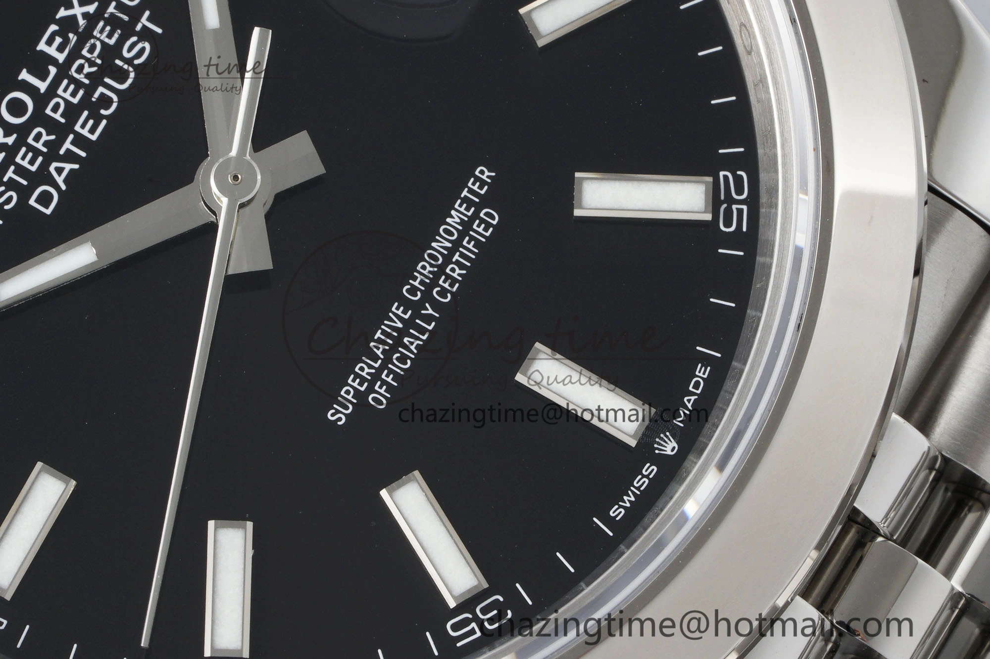 DateJust 41 SS Polished Bezel KING 1:1 Best Edition 904L Steel Black Stick Dial on Jubilee Bracelet VR3235