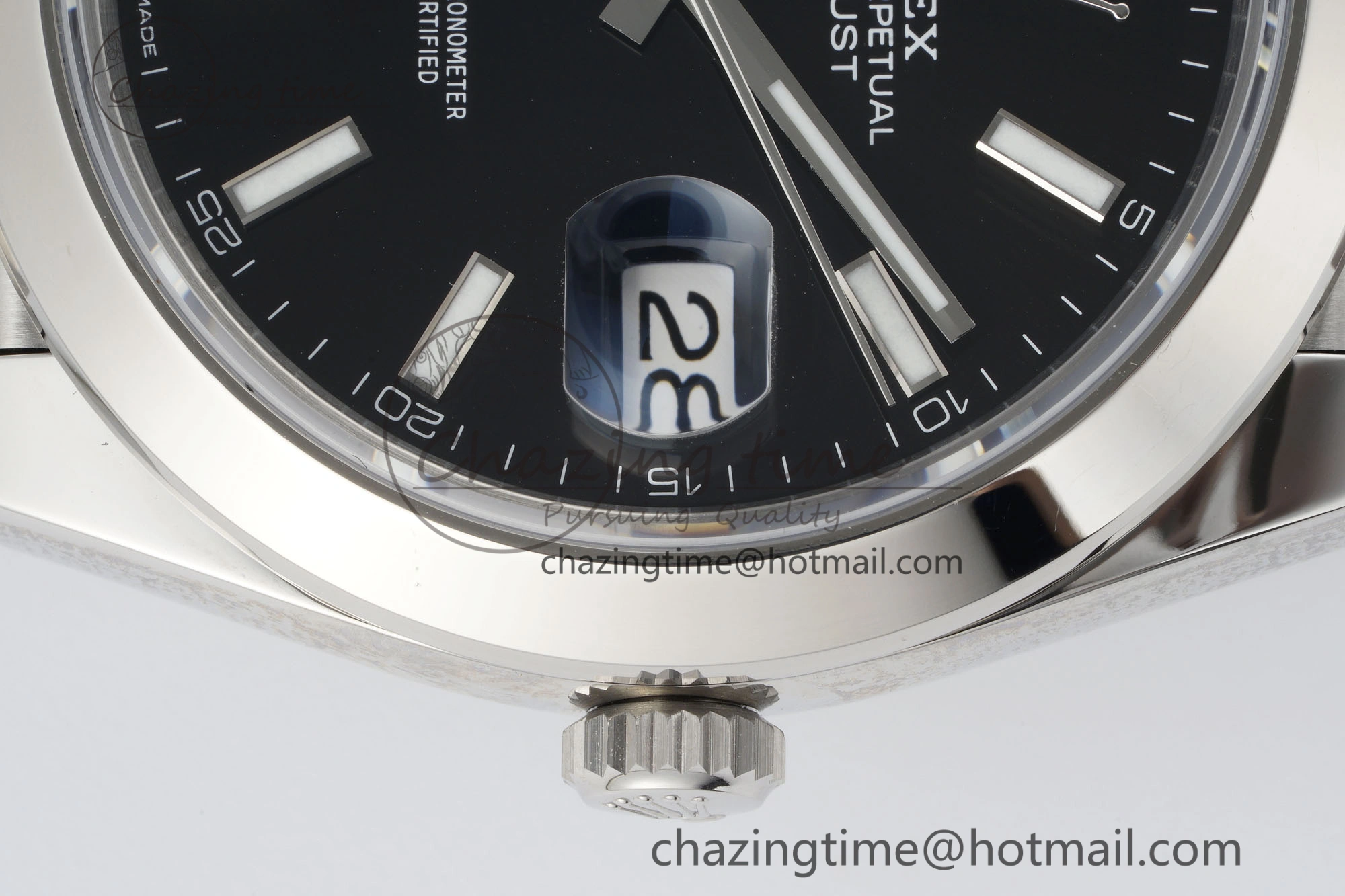 DateJust 41 SS Polished Bezel KING 1:1 Best Edition 904L Steel Black Stick Dial on Jubilee Bracelet VR3235