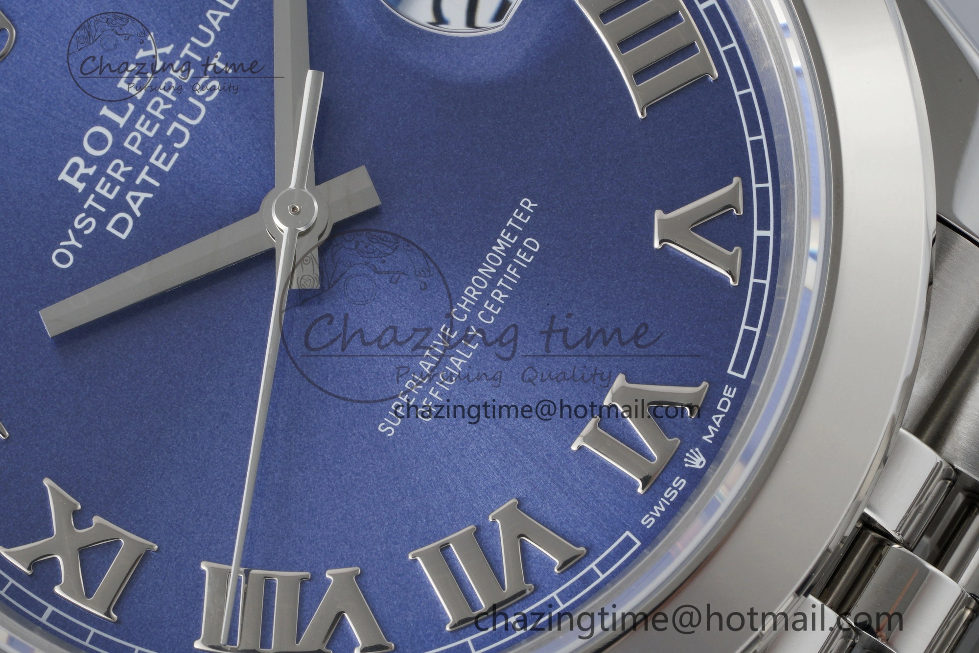 DateJust 41 SS Polished Bezel KING 1:1 Best Edition 904L Steel Blue Roman Dial on Jubilee Bracelet VR3235