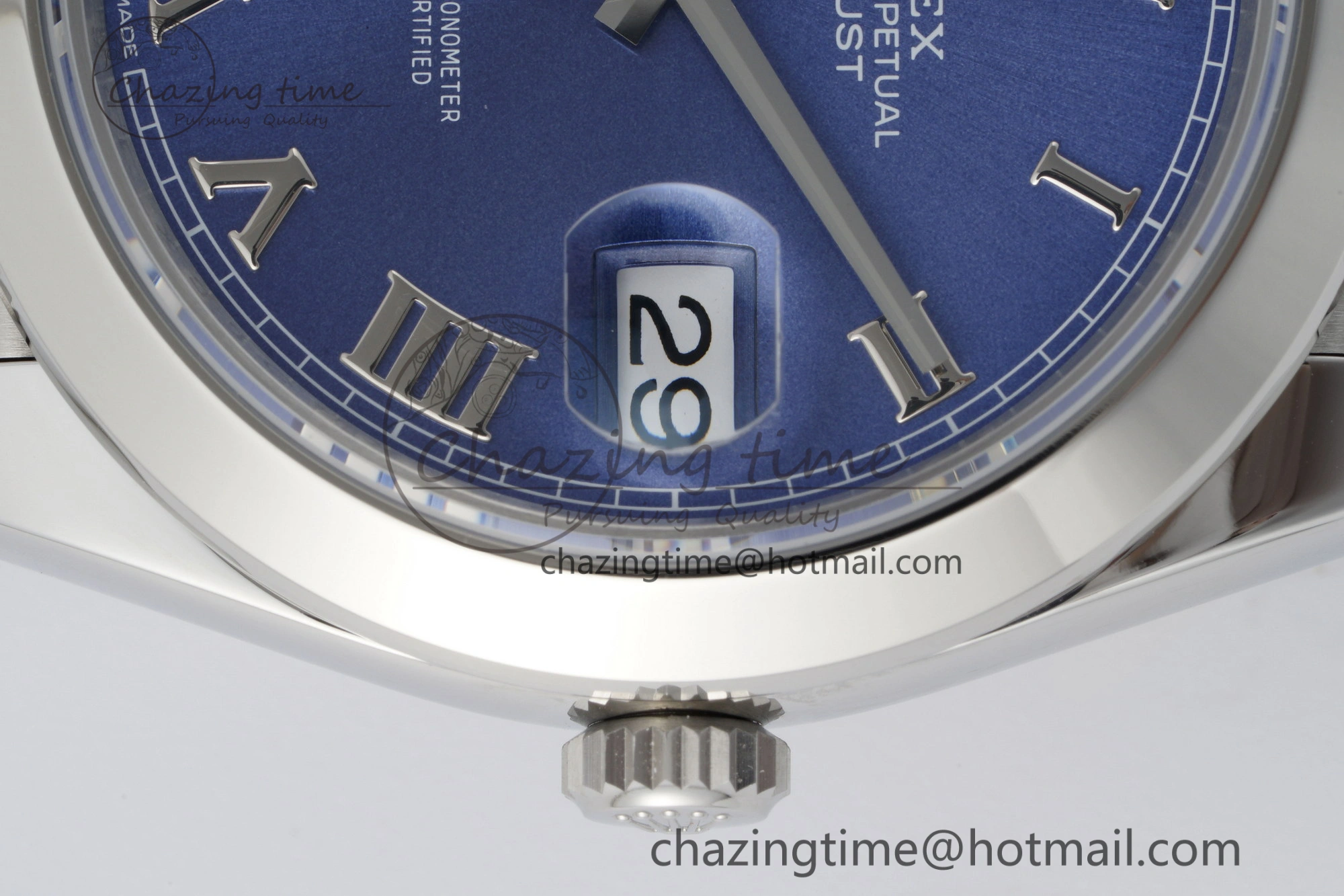 DateJust 41 SS Polished Bezel KING 1:1 Best Edition 904L Steel Blue Roman Dial on Jubilee Bracelet VR3235