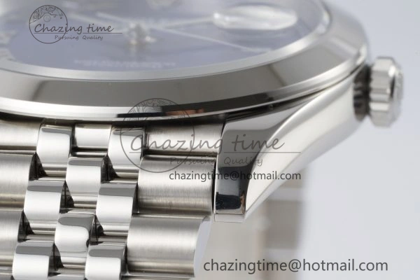 DateJust 41 SS Polished Bezel KING 1:1 Best Edition 904L Steel Blue Roman Dial on Jubilee Bracelet VR3235
