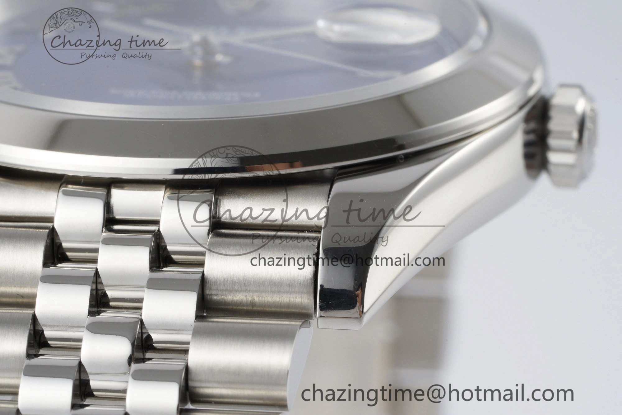 DateJust 41 SS Polished Bezel KING 1:1 Best Edition 904L Steel Blue Roman Dial on Jubilee Bracelet VR3235