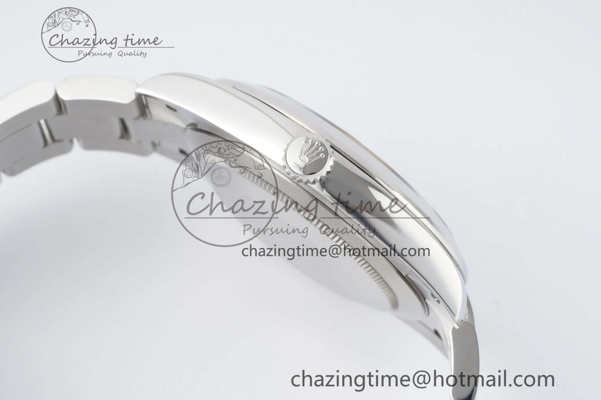 DateJust 41 SS Polished Bezel KING 1:1 Best Edition 904L Steel Gray Dial Green Roman on Oyster Bracelet VR3235