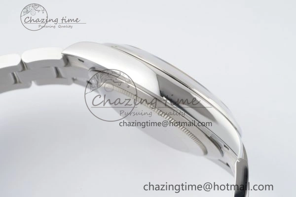 DateJust 41 SS Polished Bezel KING 1:1 Best Edition 904L Steel Gray Dial Green Roman on Oyster Bracelet VR3235
