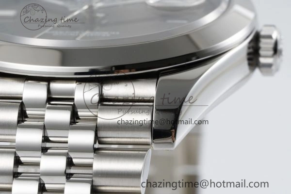 DateJust 41 SS Polished Bezel KING 1:1 Best Edition 904L Steel Gray Green Roman Dial on Jubilee Bracelet VR3235