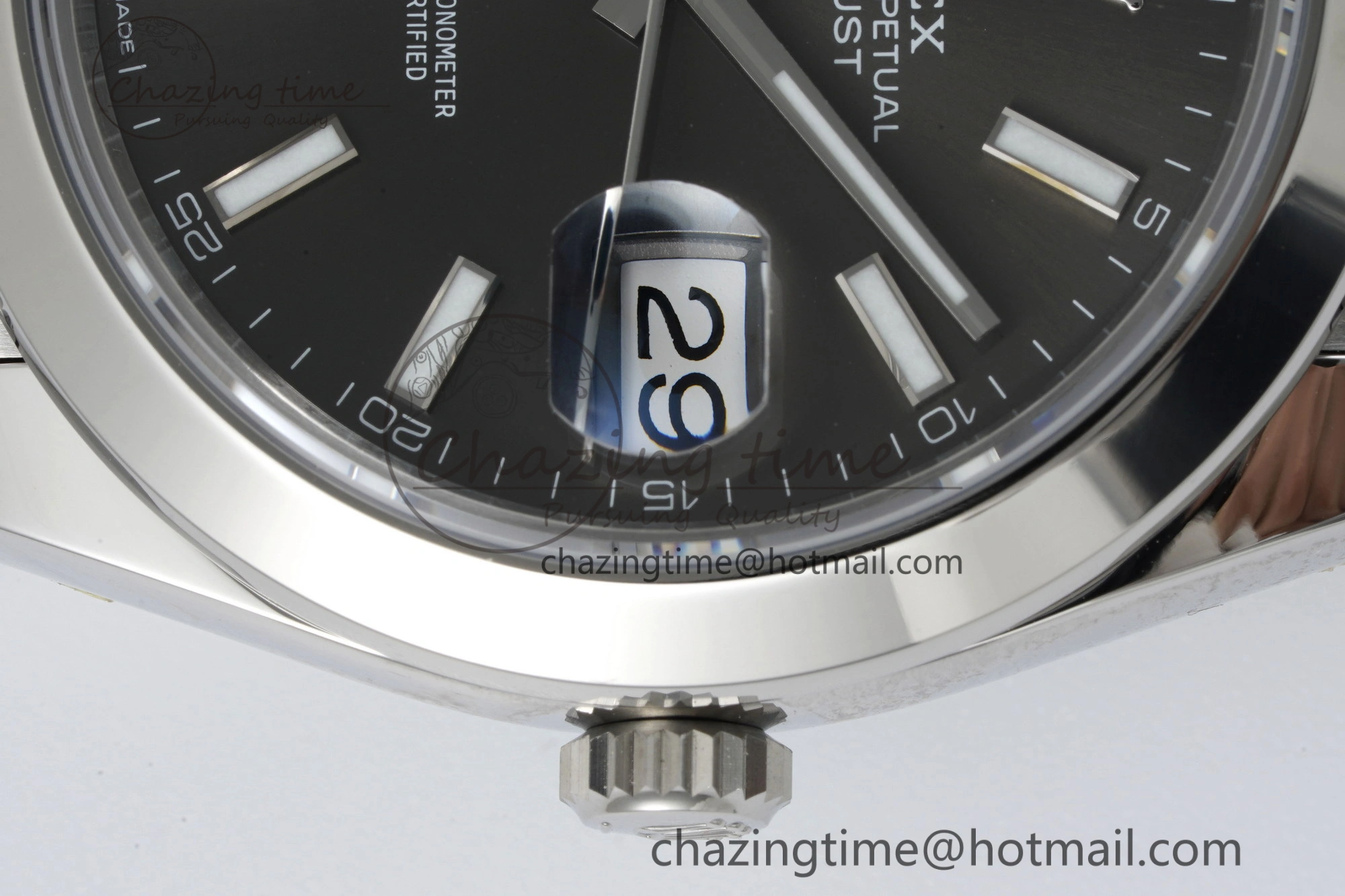DateJust 41 SS Polished Bezel KING 1:1 Best Edition 904L Steel Gray Stick Dial on Jubilee Bracelet VR3235
