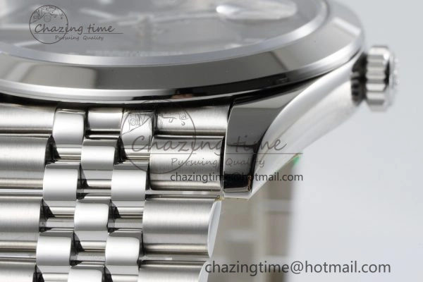 DateJust 41 SS Polished Bezel KING 1:1 Best Edition 904L Steel Gray Stick Dial on Jubilee Bracelet VR3235