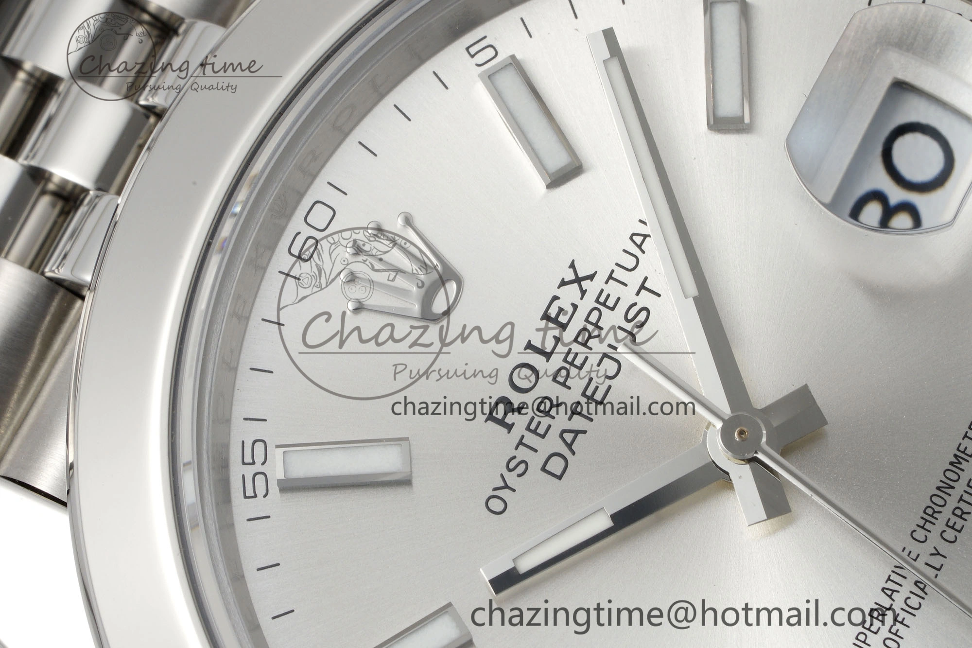 DateJust 41 SS Polished Bezel KING 1:1 Best Edition 904L Steel Silver Stick Dial on Jubilee Bracelet VR3235