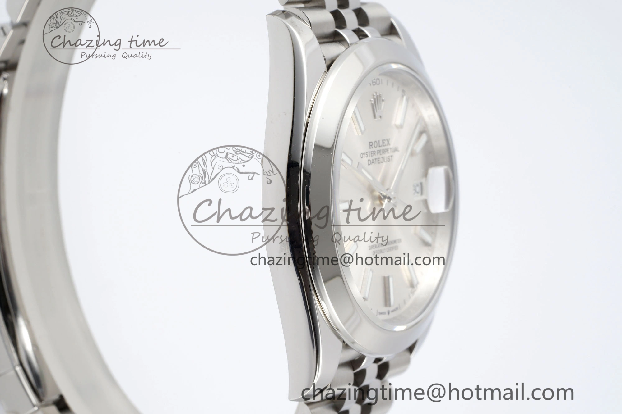 DateJust 41 SS Polished Bezel KING 1:1 Best Edition 904L Steel Silver Stick Dial on Jubilee Bracelet VR3235