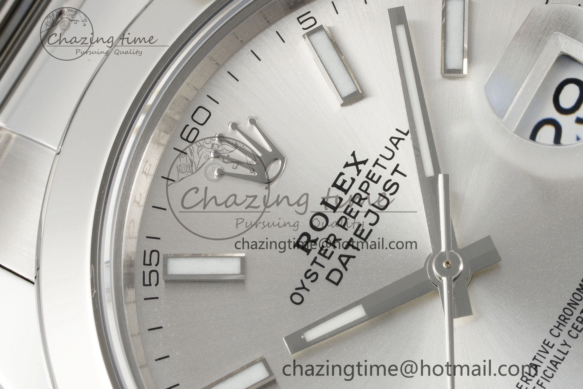 DateJust 41 SS Polished Bezel KING 1:1 Best Edition 904L Steel Silver Stick Dial on Oyster Bracelet VR3235