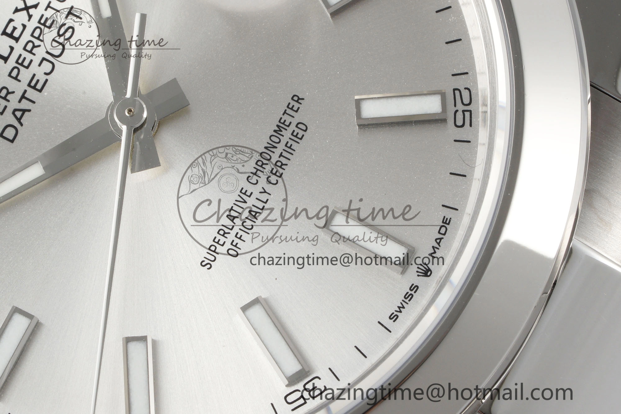 DateJust 41 SS Polished Bezel KING 1:1 Best Edition 904L Steel Silver Stick Dial on Oyster Bracelet VR3235