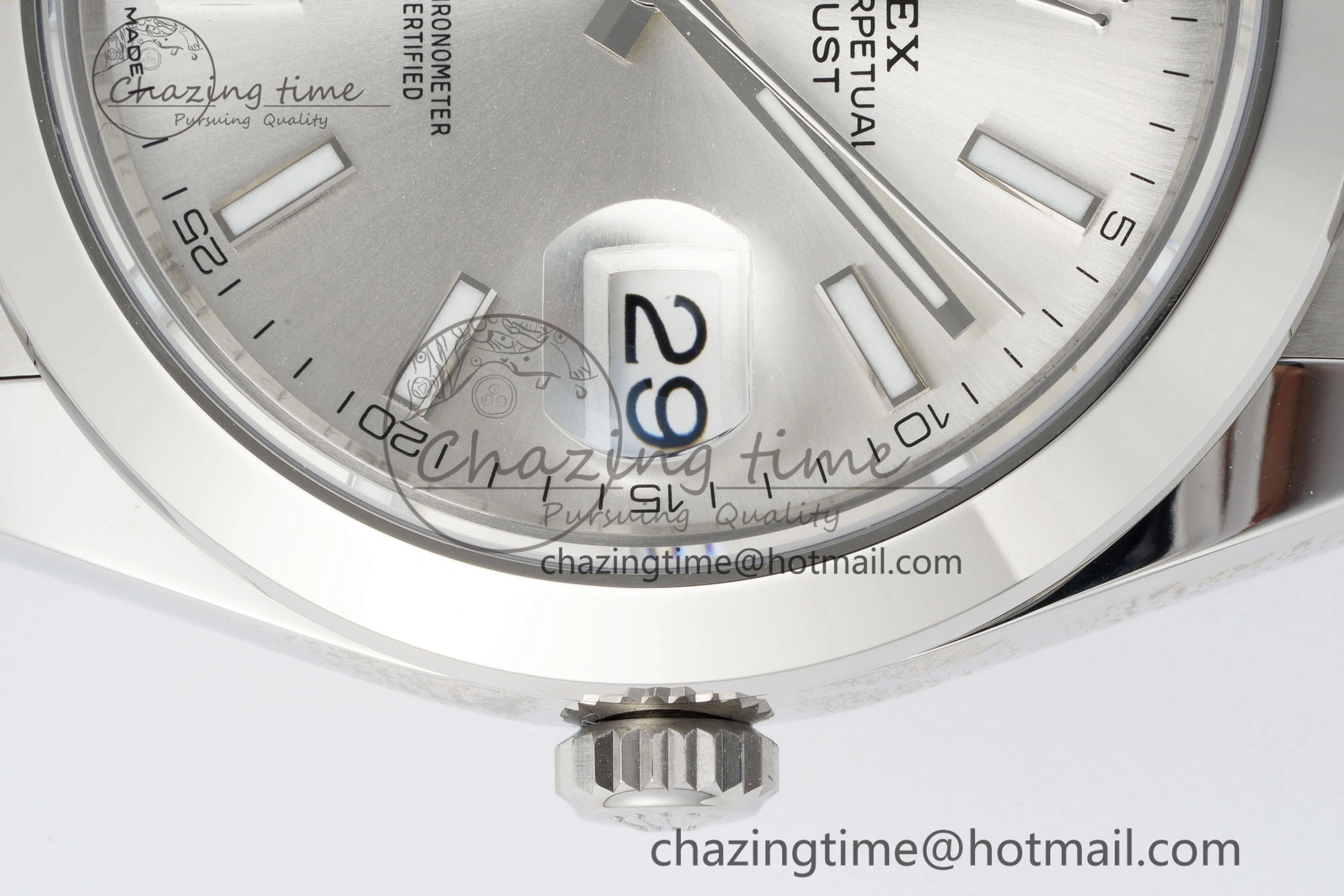DateJust 41 SS Polished Bezel KING 1:1 Best Edition 904L Steel Silver Stick Dial on Oyster Bracelet VR3235