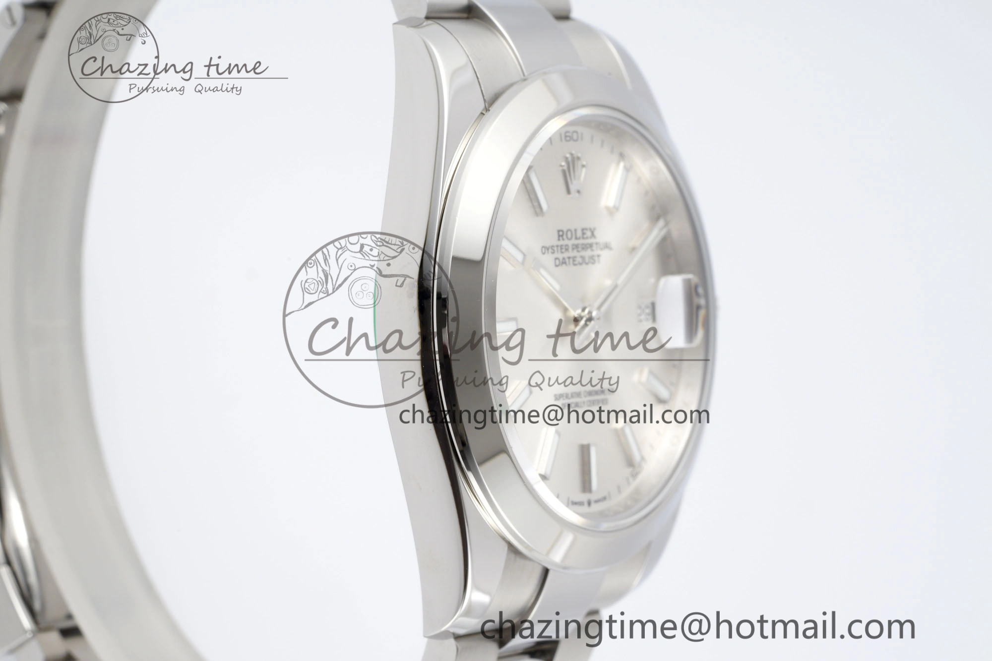 DateJust 41 SS Polished Bezel KING 1:1 Best Edition 904L Steel Silver Stick Dial on Oyster Bracelet VR3235