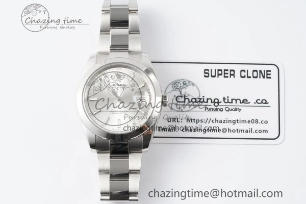 DateJust 41 SS Polished Bezel KING 1:1 Best Edition 904L Steel Silver Stick Dial on Oyster Bracelet VR3235