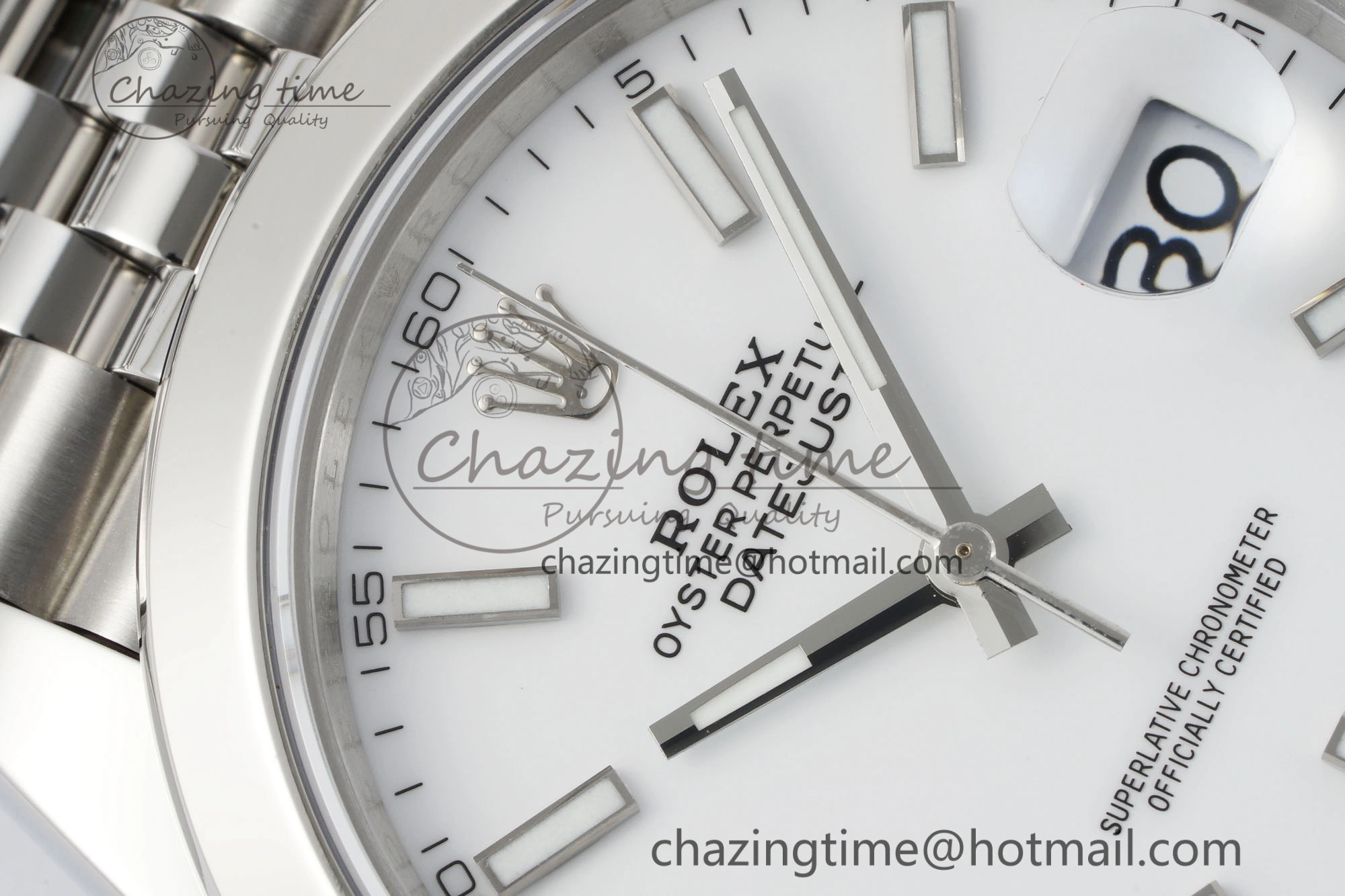 DateJust 41 SS Polished Bezel KING 1:1 Best Edition 904L Steel White Stick Dial on Jubilee Bracelet VR3235