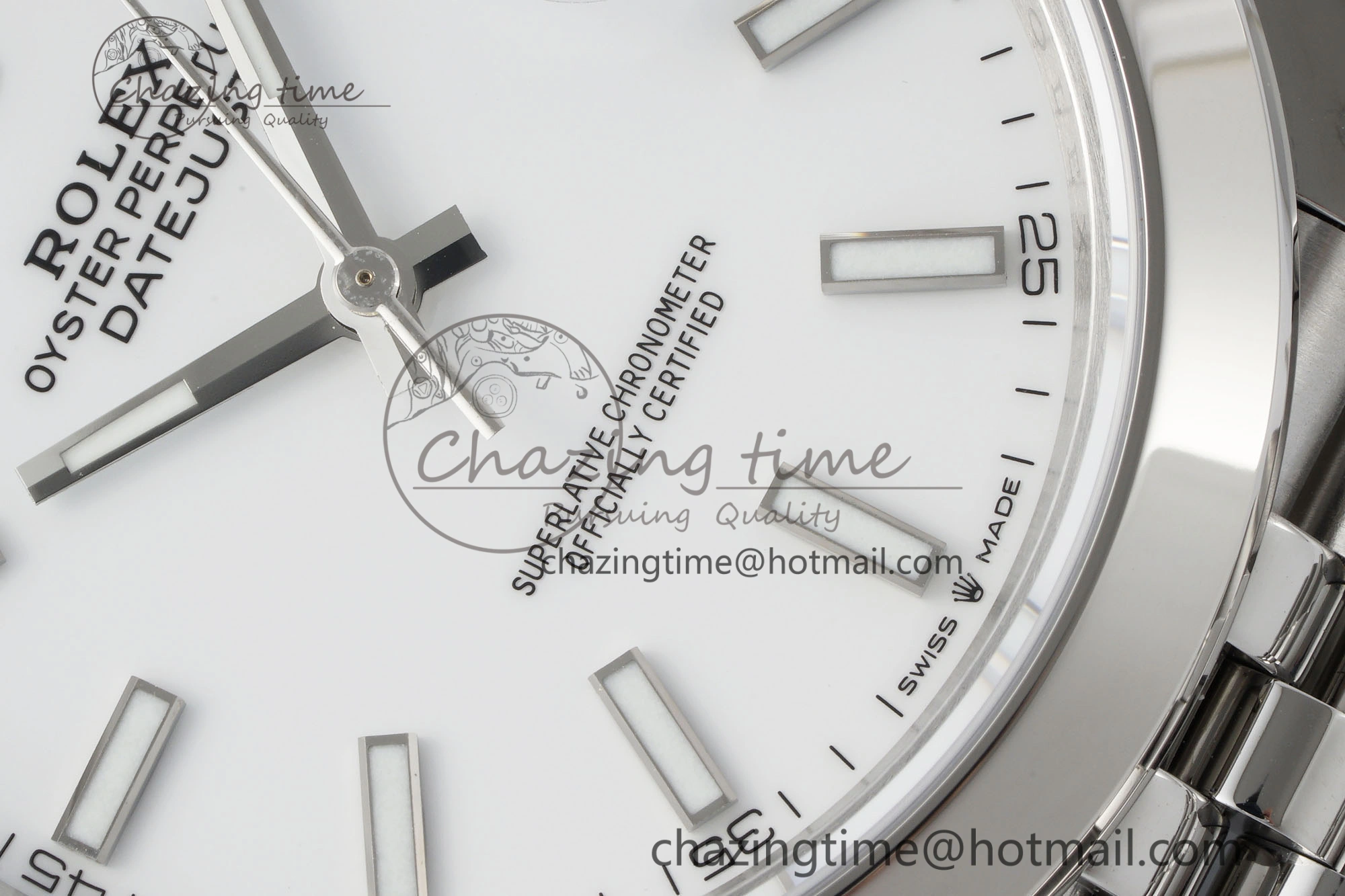 DateJust 41 SS Polished Bezel KING 1:1 Best Edition 904L Steel White Stick Dial on Jubilee Bracelet VR3235