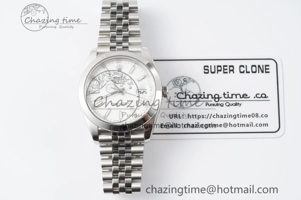 DateJust 41 SS Polished Bezel KING 1:1 Best Edition 904L Steel White Stick Dial on Jubilee Bracelet VR3235