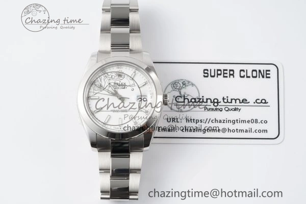 DateJust 41 SS Polished Bezel KING 1:1 Best Edition 904L Steel White Stick Dial on Oyster Bracelet VR3235