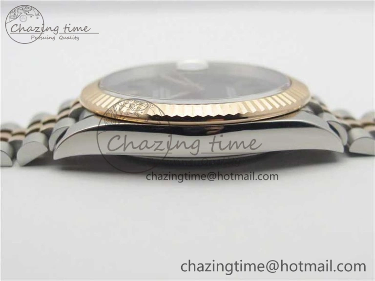 DateJust 41 SS RG 126333 Fluted Bezel DJF Best Edition 904L Steel Gray Dial Green Roman Markers on Jubilee Bracelet A2836