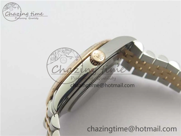 DateJust 41 SS RG 126333 Fluted Bezel DJF Best Edition 904L Steel Gray Dial Green Roman Markers on Jubilee Bracelet A2836