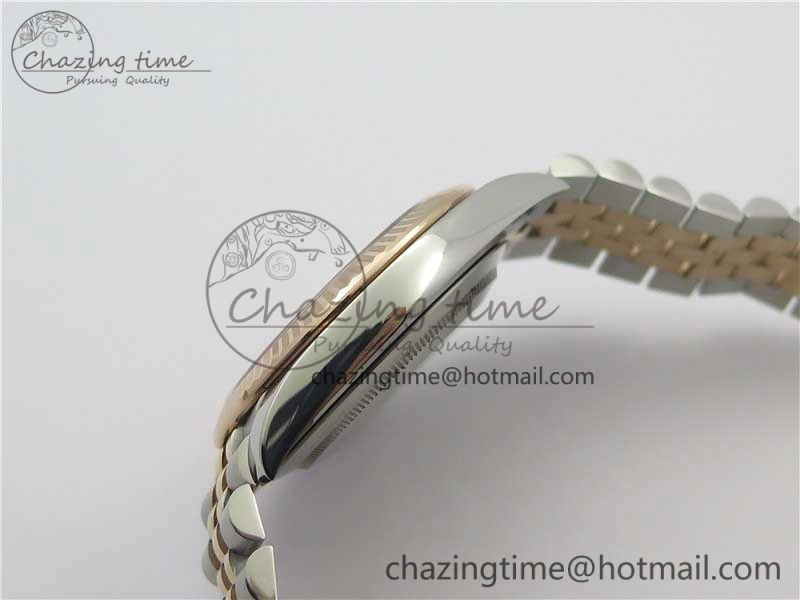 DateJust 41 SS RG 126333 Fluted Bezel DJF Best Edition 904L Steel Gray Dial Green Roman Markers on Jubilee Bracelet A2836