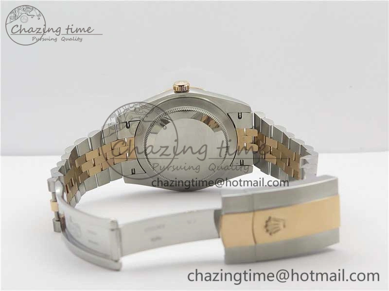 DateJust 41 SS RG 126333 Fluted Bezel DJF Best Edition 904L Steel Gray Dial Green Roman Markers on Jubilee Bracelet A2836
