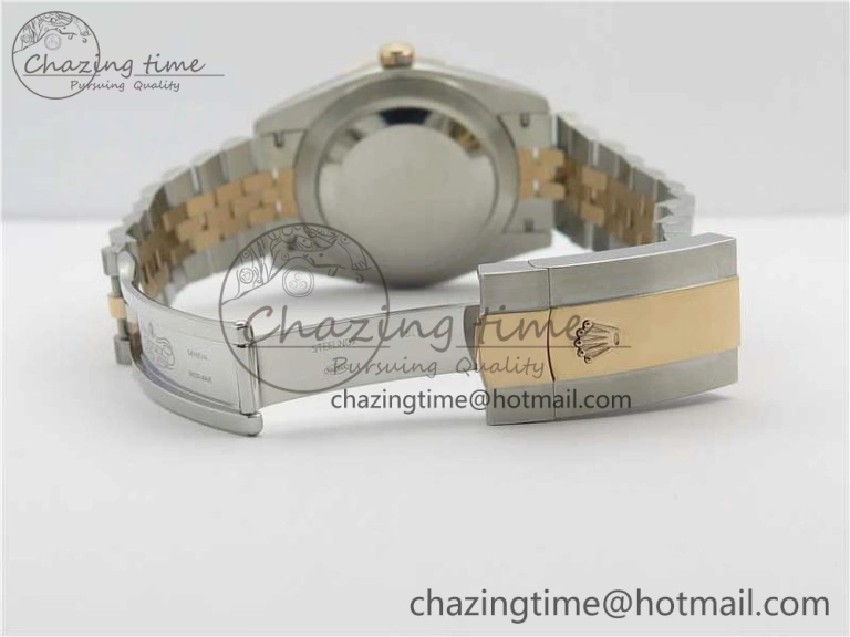 DateJust 41 SS RG 126333 Fluted Bezel DJF Best Edition 904L Steel Gray Dial Green Roman Markers on Jubilee Bracelet A2836
