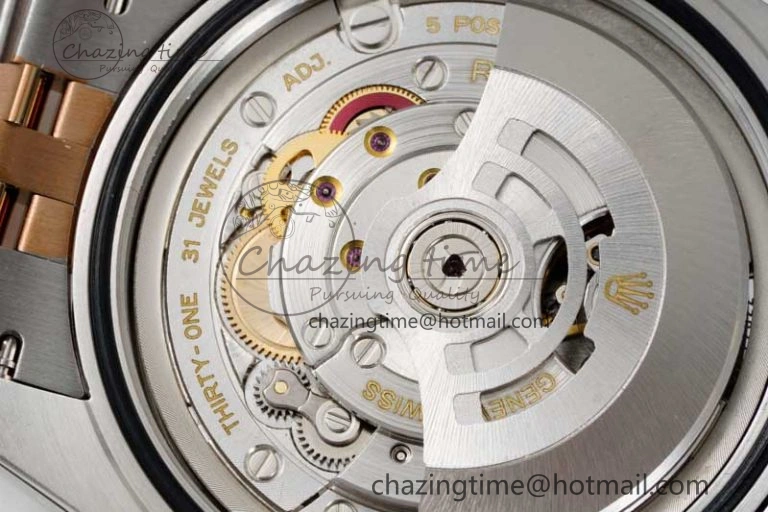 DateJust 41 SS RG JDF 1:1 Best Edition 904L Steel Brown Diamonds Dial on SS RG Jubilee Bracelet VR3235 V2