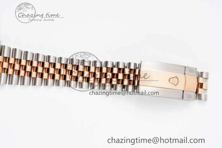 DateJust 41 SS RG JDF 1:1 Best Edition 904L Steel Brown Diamonds Dial on SS RG Jubilee Bracelet VR3235 V2