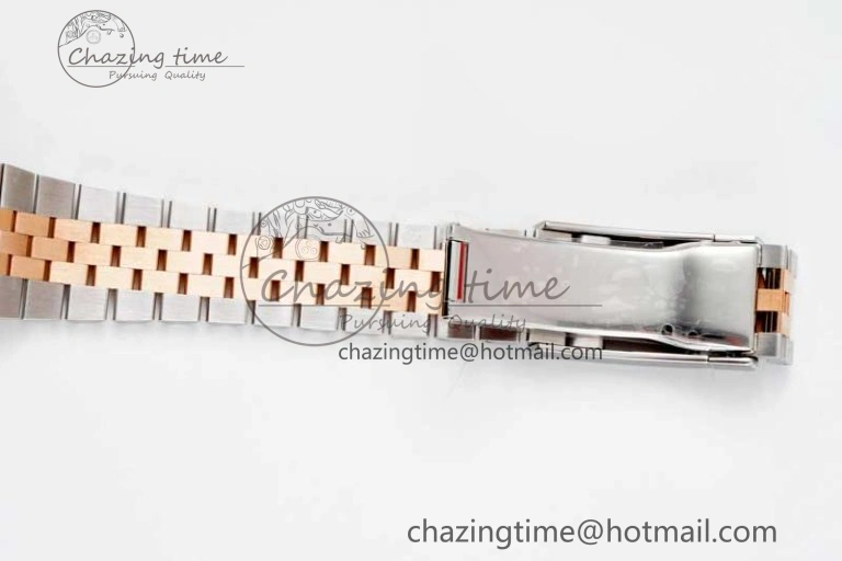 DateJust 41 SS RG JDF 1:1 Best Edition 904L Steel Brown Diamonds Dial on SS RG Jubilee Bracelet VR3235 V2