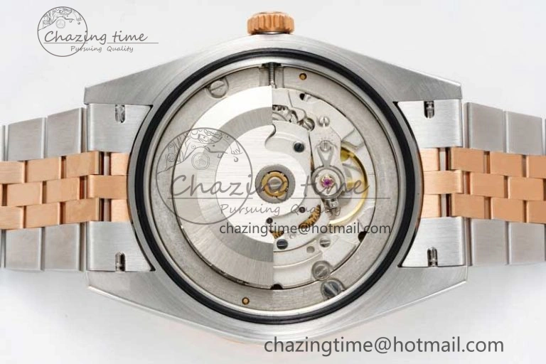DateJust 41 SS RG JDF 1:1 Best Edition 904L Steel Gray Dial Green Roman on SS RG Jubilee Bracelet VR3235 V2