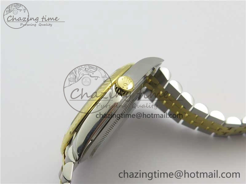 DateJust 41 SS YG 126333 Fluted Bezel DJF Best Edition 904L Steel Gray Dial Green Roman Markers on Jubilee Bracelet A2836