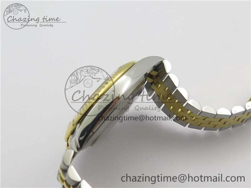 DateJust 41 SS YG 126333 Fluted Bezel DJF Best Edition 904L Steel Gray Dial Green Roman Markers on Jubilee Bracelet A2836