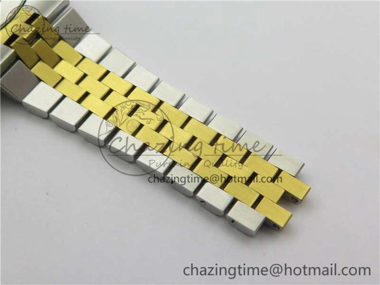 DateJust 41 SS YG 126333 Fluted Bezel DJF Best Edition 904L Steel Gray Dial Green Roman Markers on Jubilee Bracelet A2836