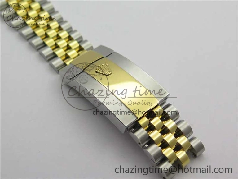 DateJust 41 SS YG 126333 Fluted Bezel DJF Best Edition 904L Steel Gray Dial Green Roman Markers on Jubilee Bracelet A2836