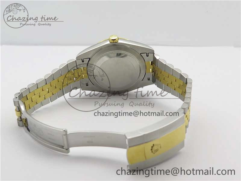 DateJust 41 SS YG 126333 Fluted Bezel DJF Best Edition 904L Steel Gray Dial Green Roman Markers on Jubilee Bracelet A2836